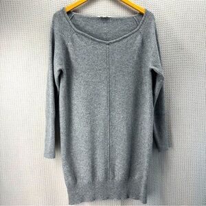 Athleta Sweater Women's Med Crave 100% Cashmere Gray Long Sleeve Soft V Neck